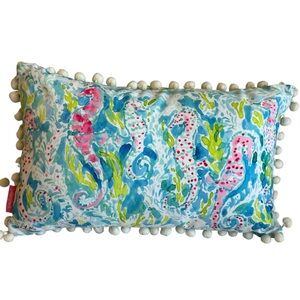 Lilly Pulitzer 2Set Seashore Seahorse Decorative Pillow in Blue, Pink, Green